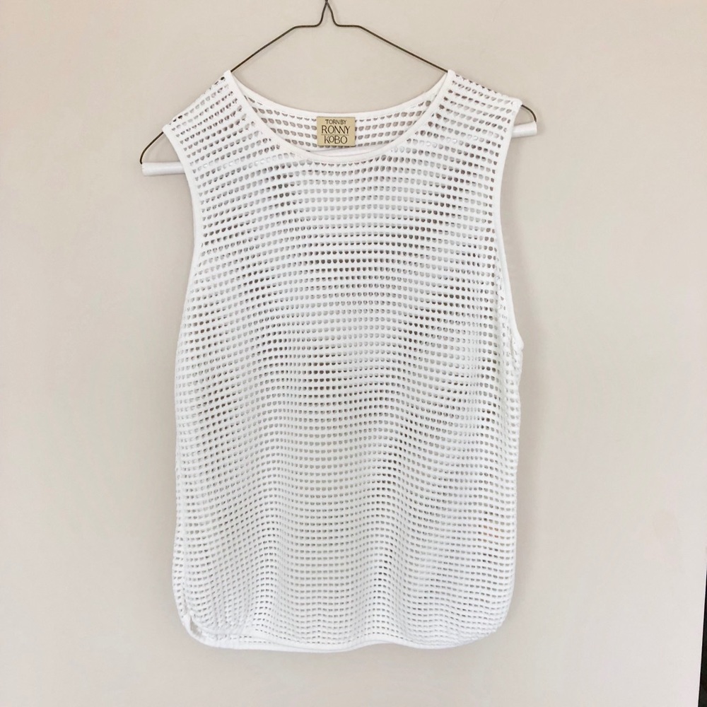 Torn by Ronny Kobo White Top Size Medium